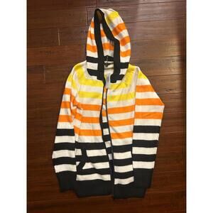 Torrid Striped Hooded Zip-Up Sweater Size 00